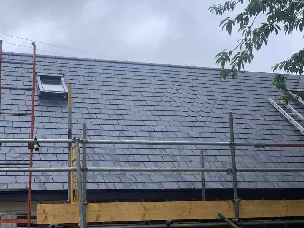 This is a photo of a slate roof installation in Hawkhurst, Kent. Works carried out by Hawkhurst Roofing